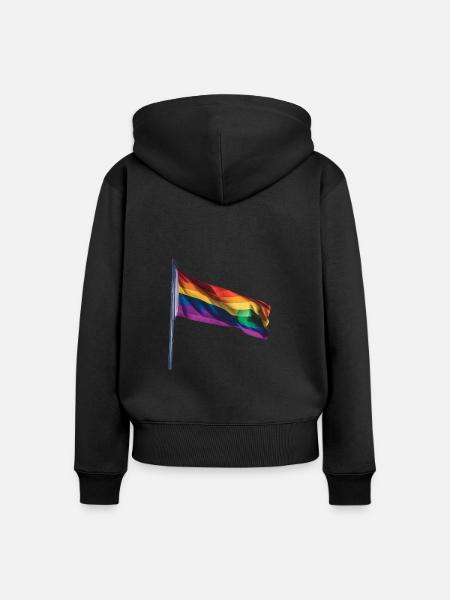 LGBTQ Flagge - Frauen Premium Bio Zip Hoodie - Schwarz