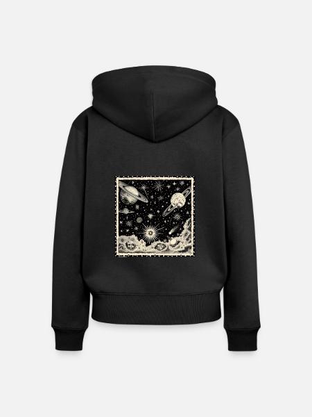 Kosmische Sterblichkeit - Frauen Premium Bio Zip Hoodie - Schwarz