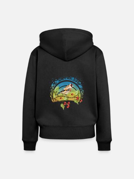 Bunter Vogel - Frauen Premium Bio Zip Hoodie - Schwarz