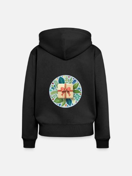 Weihnachtsgeschenk - Frauen Premium Bio Zip Hoodie - Schwarz