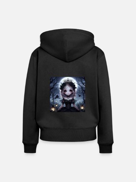 Dark Prinzessin - Frauen Premium Bio Zip Hoodie - Schwarz