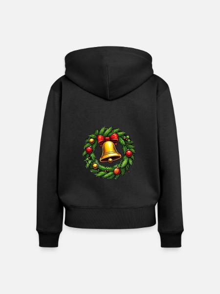 Kranz Glocke - Frauen Premium Bio Zip Hoodie - Schwarz