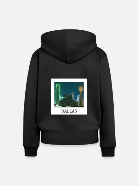 Dallas - Frauen Premium Bio Zip Hoodie - Schwarz
