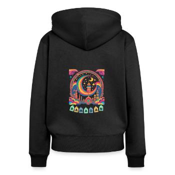 Ramadan Gift Eid Mubarak Islam Allah Muslim - Women's Premium Organic Zip Hoodie - black - Back - Julia (174cm)