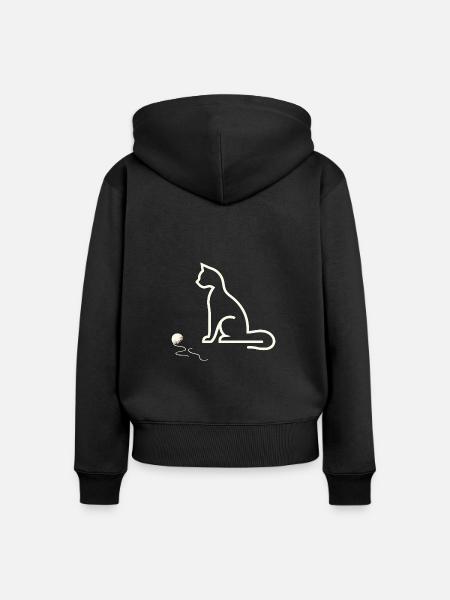 Katze Haustier Haustiere - Frauen Premium Bio Zip Hoodie - Schwarz