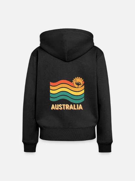 Australien - Frauen Premium Bio Zip Hoodie - Schwarz