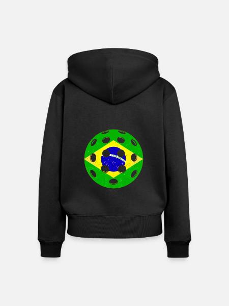 PICKLEBALL BRASILIEN - Frauen Premium Bio Zip Hoodie - Schwarz
