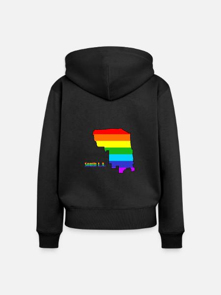 Süd-L.A. Regenbogen - Frauen Premium Bio Zip Hoodie - Schwarz