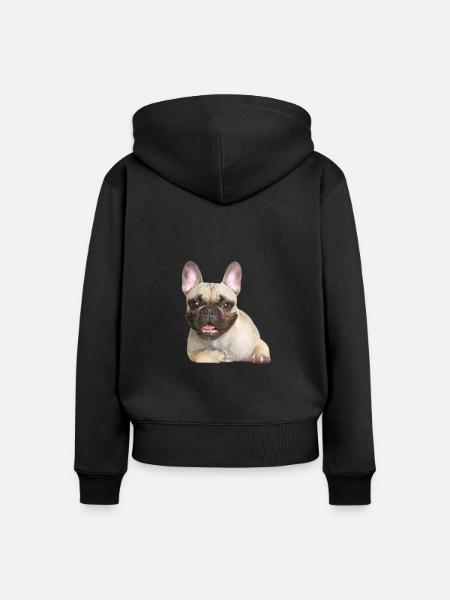 Bulldog - Frauen Premium Bio Zip Hoodie - Schwarz