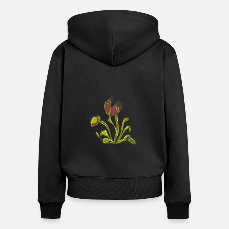 Carnivorous plant Venus flytrap - Women's Premium Organic Zip Hoodie - black
