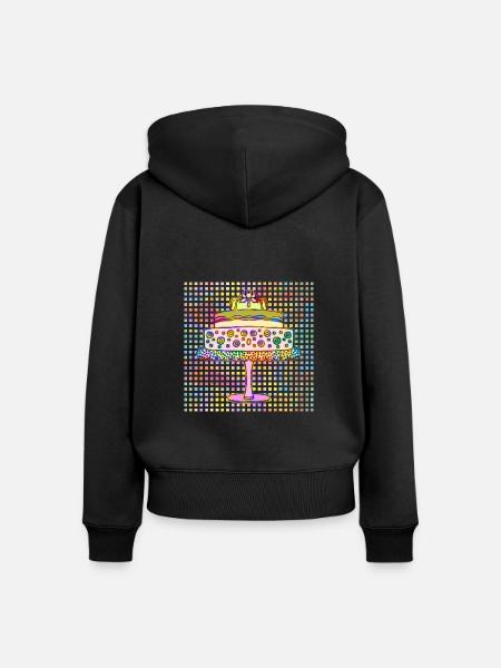 Kuchen - Frauen Premium Bio Zip Hoodie - Schwarz