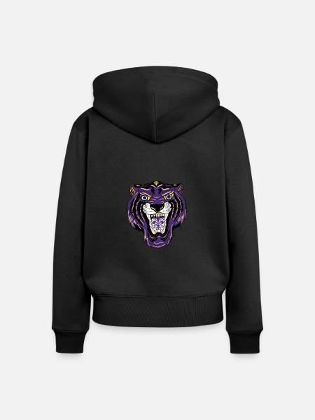 Tiger - Frauen Premium Bio Zip Hoodie - Schwarz