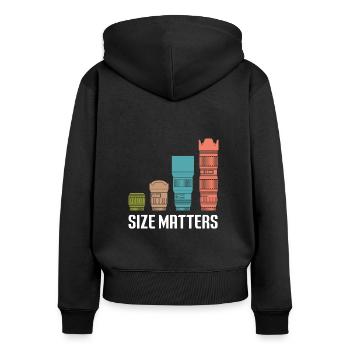 Size Matter Objektiv Foto Kamera Fotograf - Frauen Premium Bio Zip Hoodie - Schwarz - Hinten - Julia (174cm)