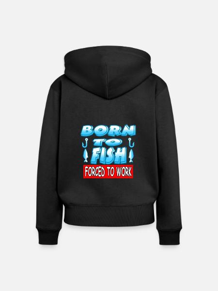 Angeln - Frauen Premium Bio Zip Hoodie - Schwarz