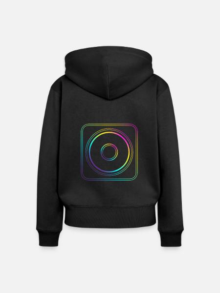Farbiges Verlaufsquadrat - Frauen Premium Bio Zip Hoodie - Schwarz