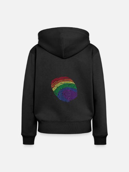 LGBTQ Fingerabdruck - Frauen Premium Bio Zip Hoodie - Schwarz