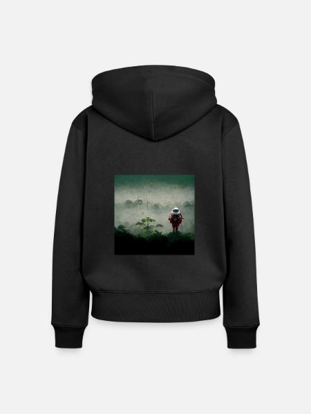 Lonely Voyager 001 - Frauen Premium Bio Zip Hoodie - Schwarz