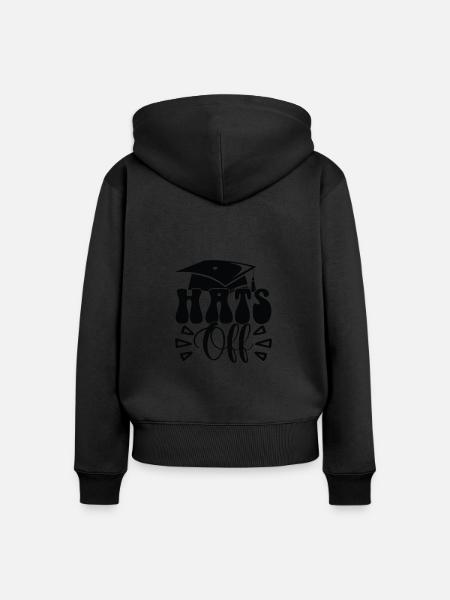 Hats off Abschluss - Frauen Premium Bio Zip Hoodie - Schwarz