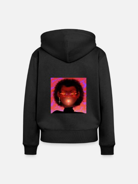 Glühend - Frauen Premium Bio Zip Hoodie - Schwarz