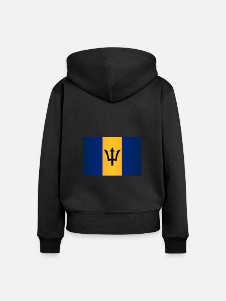 Flagge von Barbados - Frauen Premium Bio Zip Hoodie - Schwarz