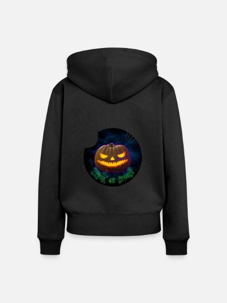 Halloween - Frauen Premium Bio Zip Hoodie - Schwarz