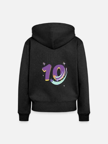 10-jähriges Jubiläum (10-jähriges Geschenk) - Frauen Premium Bio Zip Hoodie - Schwarz