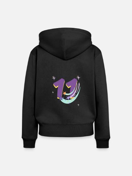 11-jähriges Jubiläum (11-jähriges Geschenk) - Frauen Premium Bio Zip Hoodie - Schwarz