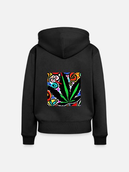Ganjart - Frauen Premium Bio Zip Hoodie - Schwarz