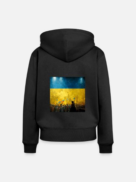 Sieg Der Ukraine - Frauen Premium Bio Zip Hoodie - Schwarz