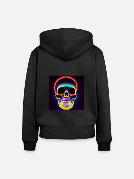 Disco-schädel - Frauen Premium Bio Zip Hoodie - Schwarz