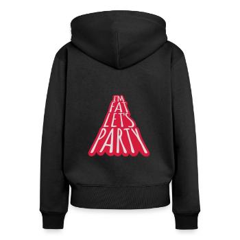 à la grosse laisse faire la fête - Sweat à capuche zippé Premium bio Femme - noir - Dos - Julia (174cm)