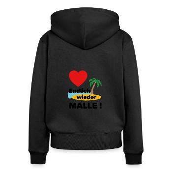 Endlich wieder Malle ! - Frauen Premium Bio Zip Hoodie - Schwarz - Hinten - Julia (174cm)
