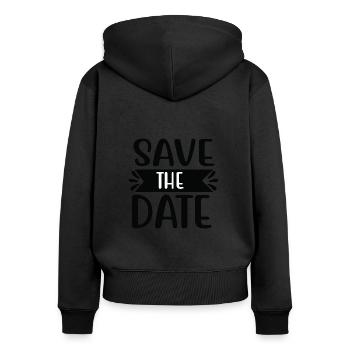 Save the Date - Women's Premium Organic Zip Hoodie - black - Back - Julia (174cm)