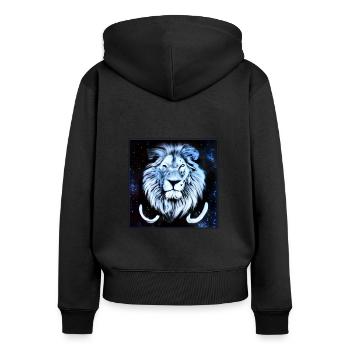 SURREAL LION 6 - Women's Premium Organic Zip Hoodie - black - Back - Julia (174cm)