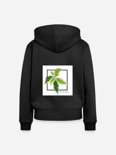 TROPISCH - Frauen Premium Bio Zip Hoodie - Schwarz