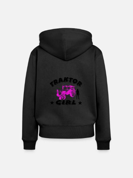 Traktor - Frauen Premium Bio Zip Hoodie - Schwarz