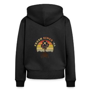 Vintage 1983 - Women's Premium Organic Zip Hoodie - black - Back - Julia (174cm)