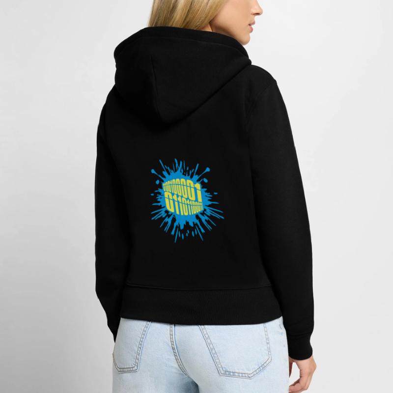 Binary Code Program Language Women's Premium Organic Zip Hoodie