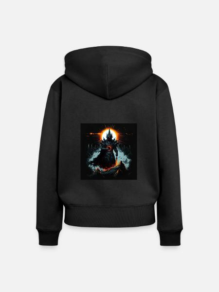 Herr der Schattensonne - Frauen Premium Bio Zip Hoodie - Schwarz