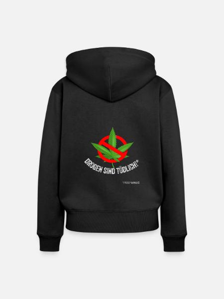 Drogen sind tödlich - Frauen Premium Bio Zip Hoodie - Schwarz