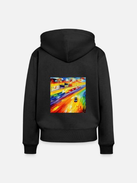 Rennwagenlackierung - Frauen Premium Bio Zip Hoodie - Schwarz