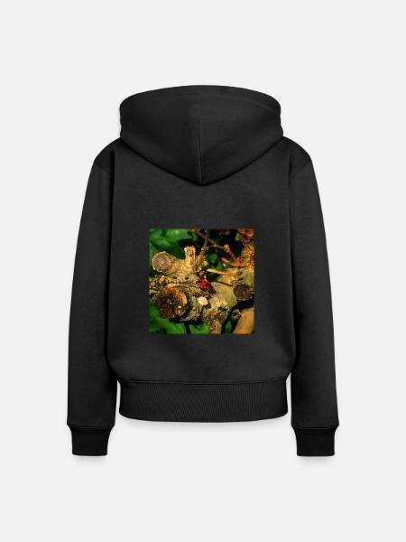 nature tier - Frauen Premium Bio Zip Hoodie - Schwarz