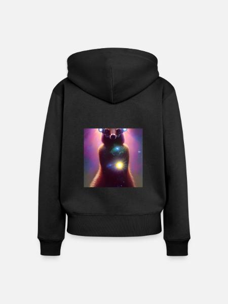 Nasenbär - Frauen Premium Bio Zip Hoodie - Schwarz
