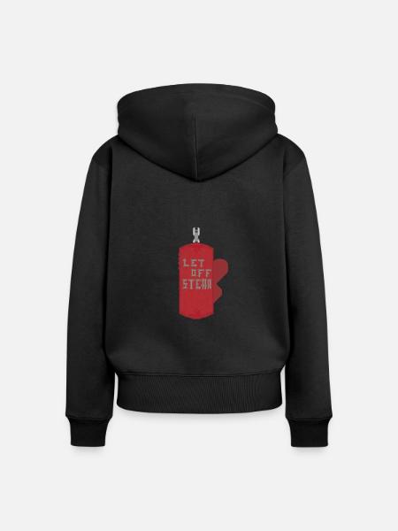 DAMPF ABLASSEN - Frauen Premium Bio Zip Hoodie - Schwarz