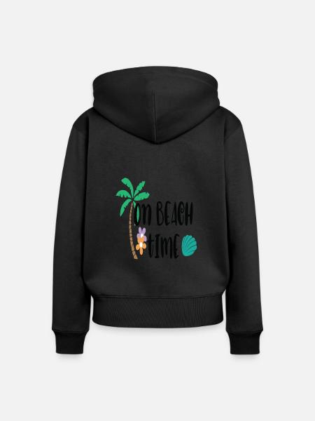 On Beach Time - Frauen Premium Bio Zip Hoodie - Schwarz