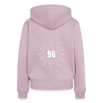 96. Sterngeburtstag - Geschenk 96 Jahre - Frauen Premium Bio Zip Hoodie - Altrosa - Hinten - Julia (174cm)