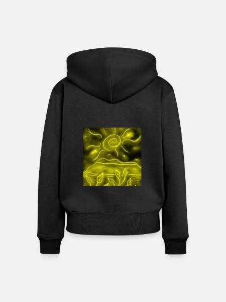 GELBE NACHTLANDSCHAFT - Frauen Premium Bio Zip Hoodie - Schwarz