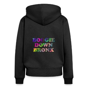 Boogie Down Bronx - Women's Premium Organic Zip Hoodie - black - Back - Julia (174cm)