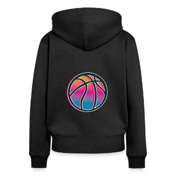 Basketball Silhouette - Women's Premium Organic Zip Hoodie - black - Back - Julia (174cm)