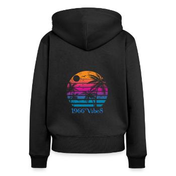 1966 53. Geburtstag - Frauen Premium Bio Zip Hoodie - Schwarz - Hinten - Julia (174cm)
